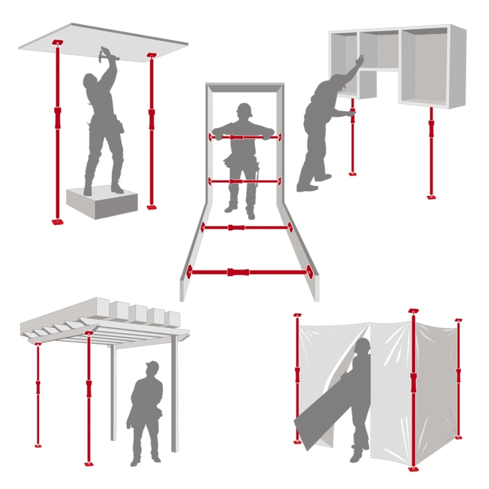 Piher 30012 P3 Adjustable Drywall Plasterboard Builder Ceiling Support Multi Purpose Locking Prop 155cm-290cm