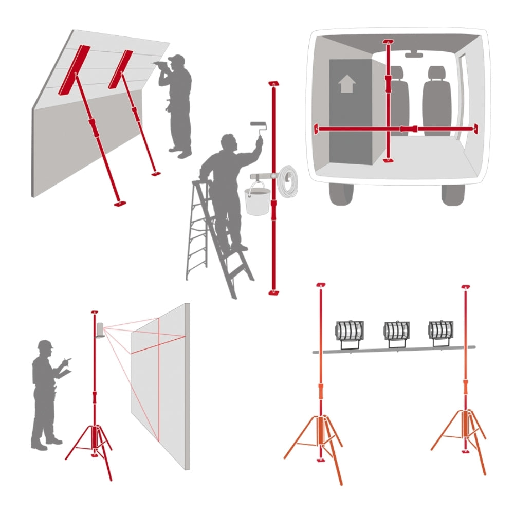 Piher 30012 P3 Adjustable Drywall Plasterboard Builder Ceiling Support Multi Purpose Locking Prop 155cm-290cm