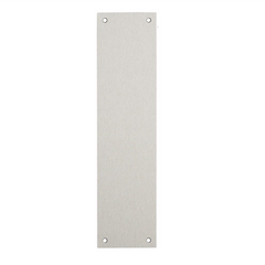 Plain Metal Square Corner Push Door Protector Repair Plate with Countersunk Holes - Satin Stainless Steel