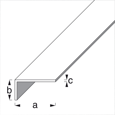 RUK Aluminium Unequal Sided Angle 2.5mtr - Pewter