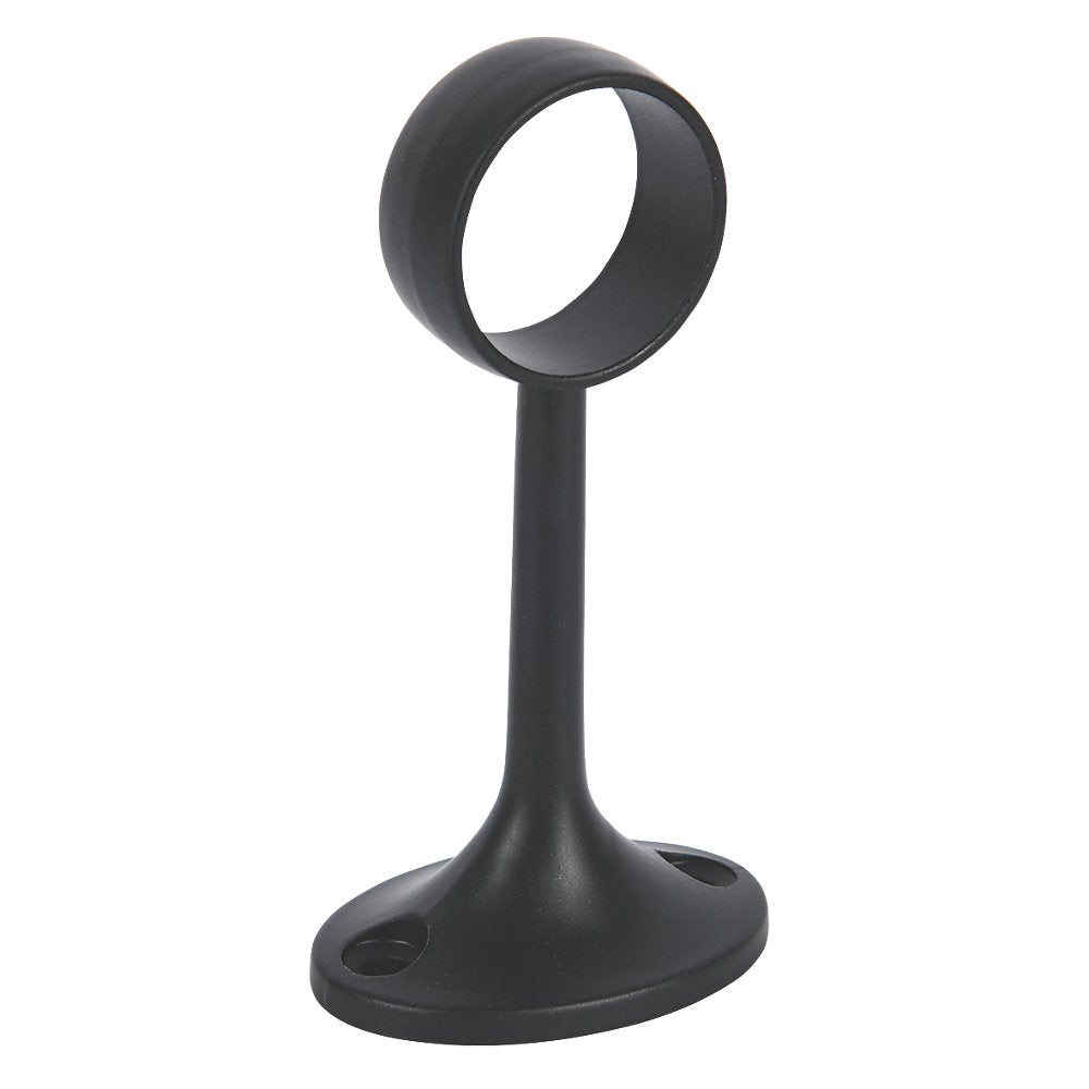 Rothley Baraque Round Colorail Tube Wardrobe Hanging Rail Centre Support Bracket Fitting Matt Black