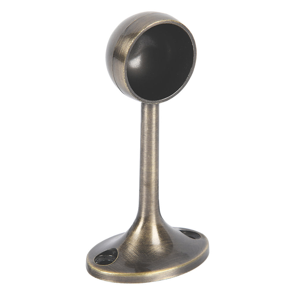 Rothley Baroque Round Colorail Tube Wardrobe Hanging Rail End Support Bracket Fitting Antique Brass