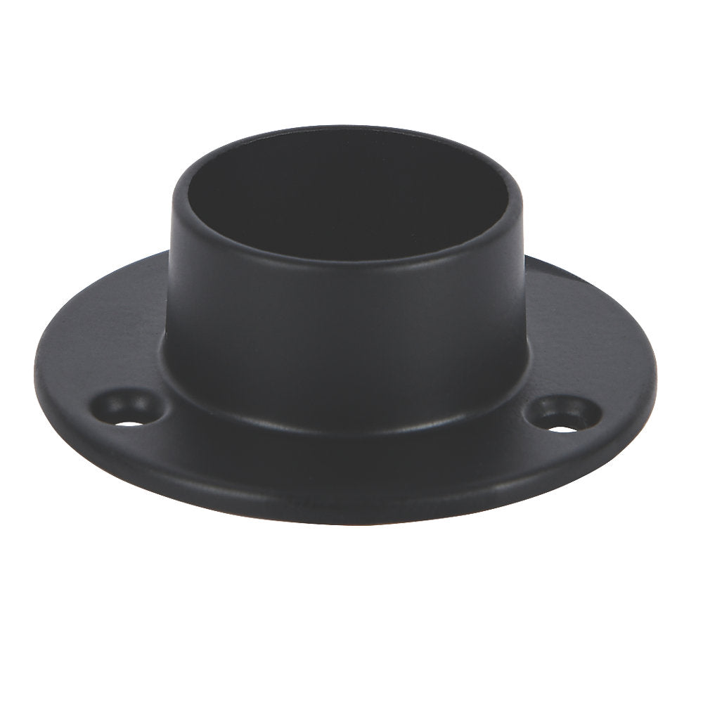 Rothley Baroque Round Colorail Tube Wardrobe Hanging Rail End Support Socket Fitting Matt Black
