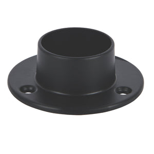 Rothley Baroque Round Colorail Tube Wardrobe Hanging Rail End Support Socket Fitting Matt Black