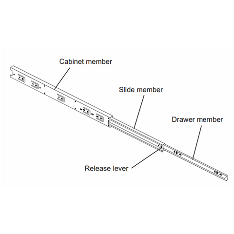 Rothley Double Extension Ball Bearing Drawer Slides Runners - Zinc Plated