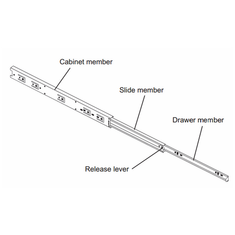 Rothley Ball Bearing Full Extension Drawer Slide - Zinc Plated