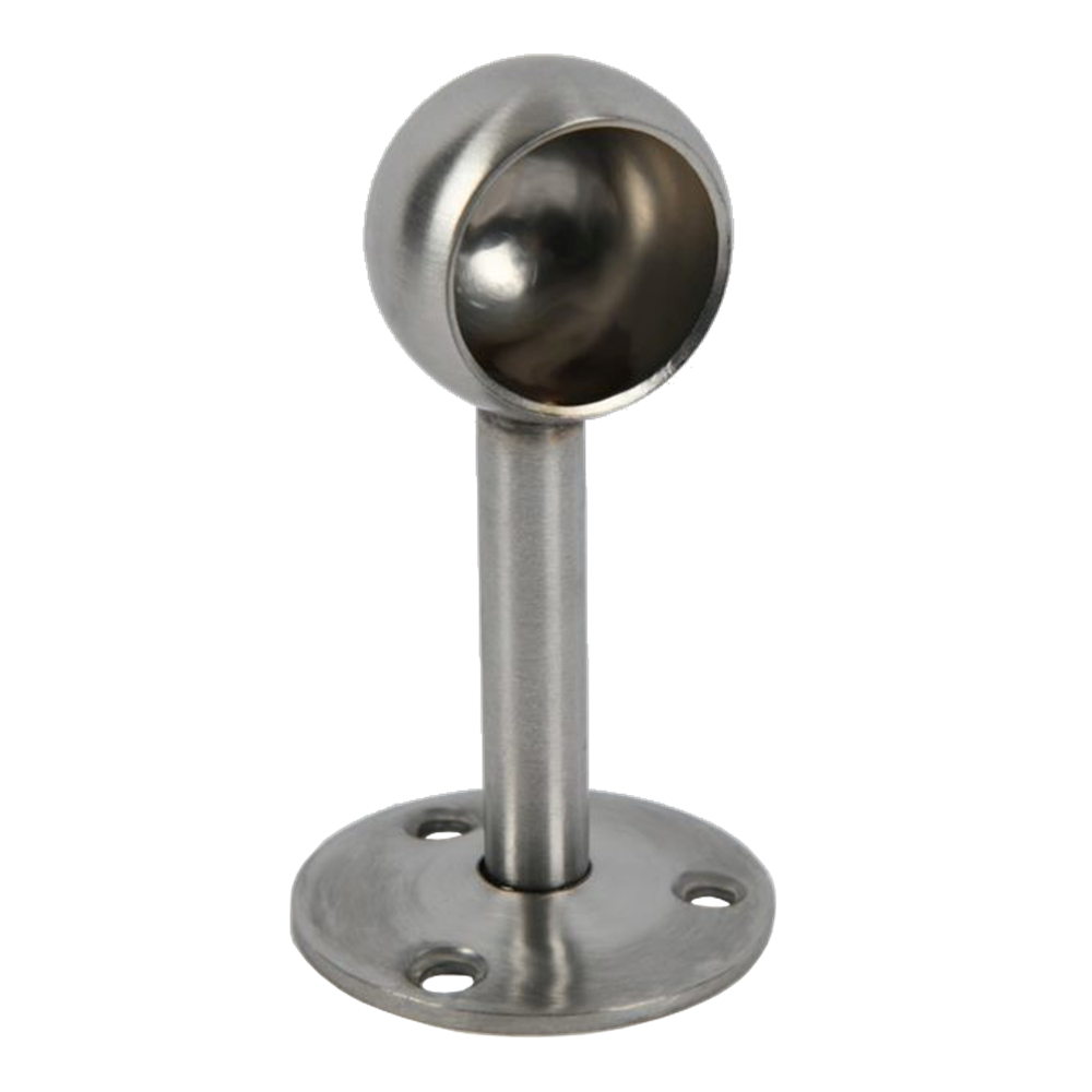 Rothley Endurance Stainless Steel Round Colorail Tube Wardrobe Hanging Rail End Support Brackets Fitting Brushed Stainless Steel