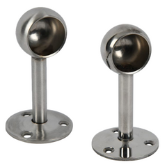 Rothley Endurance Stainless Steel Round Colorail Tube Wardrobe Hanging Rail End Support Brackets Fitting