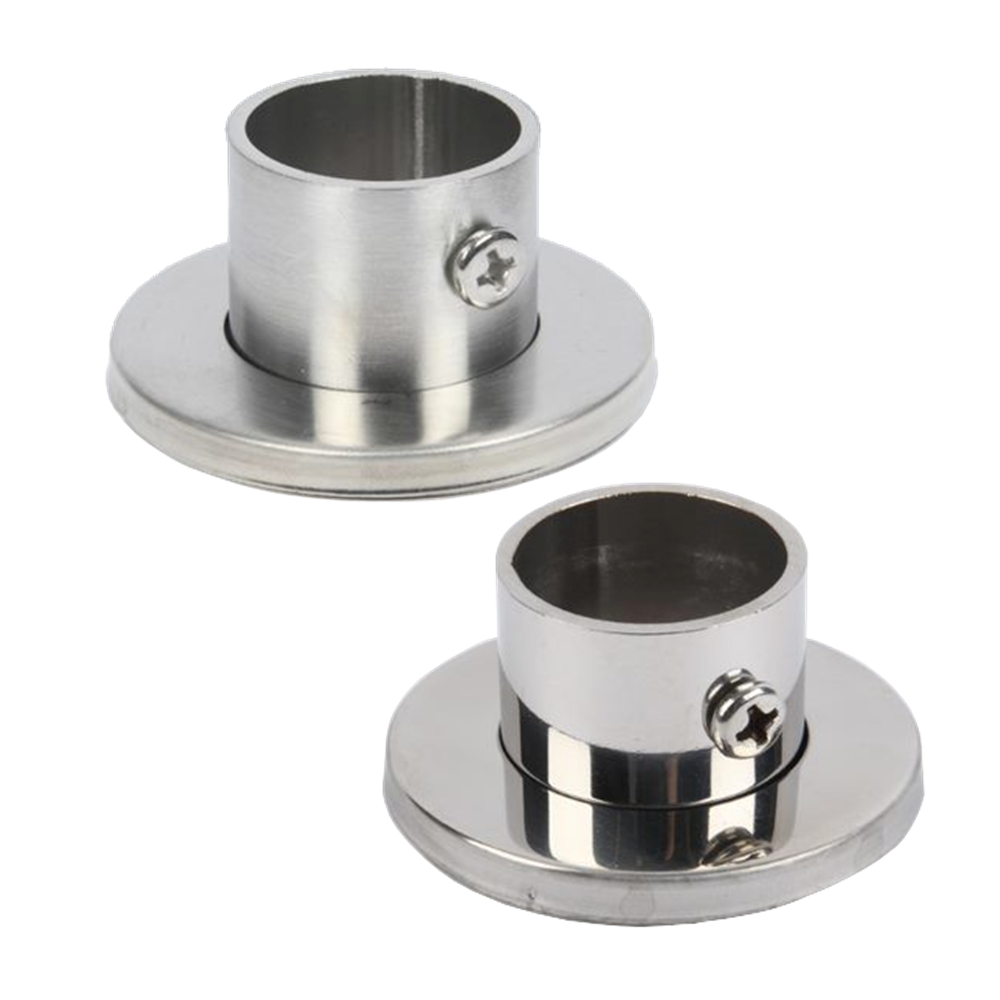 Rothley Endurance Stainless Steel Round Colorail Tube Wardrobe Hanging Rail End Support Sockets Fitting