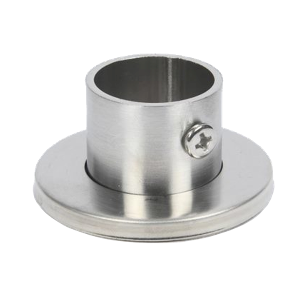 Rothley Endurance Stainless Steel Round Colorail Tube Wardrobe Hanging Rail End Support Sockets Fitting Brushed Stainless Steel