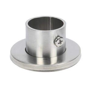 Rothley Endurance Stainless Steel Round Colorail Tube Wardrobe Hanging Rail End Support Sockets Fitting Brushed Stainless Steel