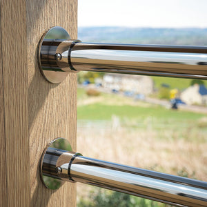 Rothley Endurance Stainless Steel Round Colorail Tube Wardrobe Hanging Rail End Support Sockets Fitting Polished Stainless Steel Installed