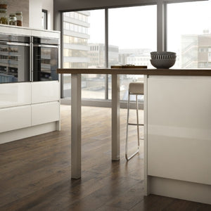 Rothley Heavy Duty Breakfast Bar Kitchen Worktop Support Table Legs 870mm, 60mm x 60mm Square Brushed Nickel Installed