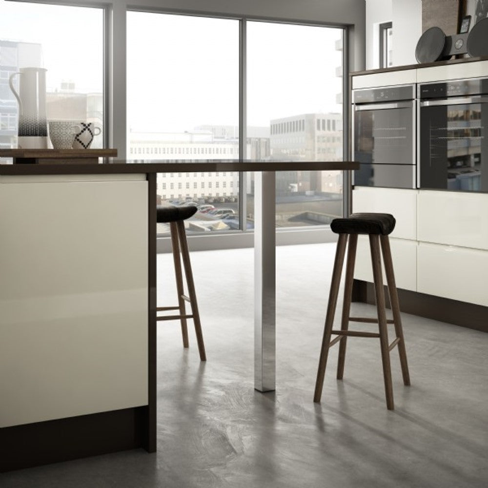 Rothley Heavy Duty Breakfast Bar Kitchen Worktop Support Table Legs 870mm, 60mm x 60mm Square Polished Chrome Installed