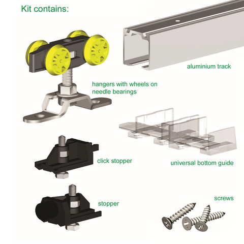 Rothley Herkules 60 Single Sliding Door Track System 60kg