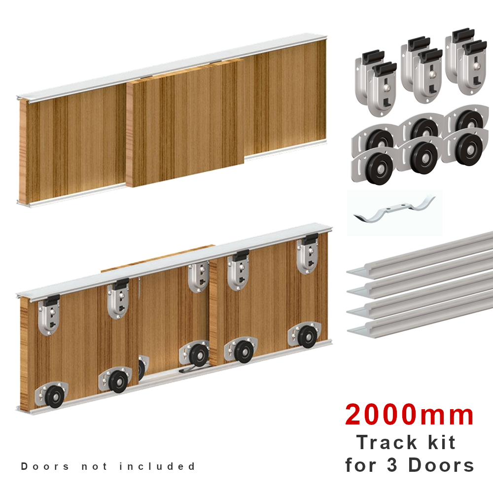 Rothley SD/AR220 Ares 2 Sliding Door Gear Wardrobe Twin Track System 70kg - 2000mm Kit for 3 Doors
