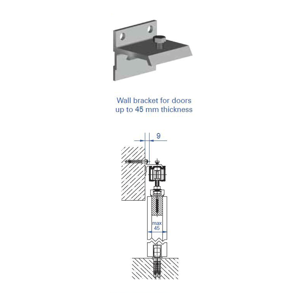 Rothley SD/WB45 Wall Mounting Brackets 5 Pack for Herkules 60 Sliding Door Gear System