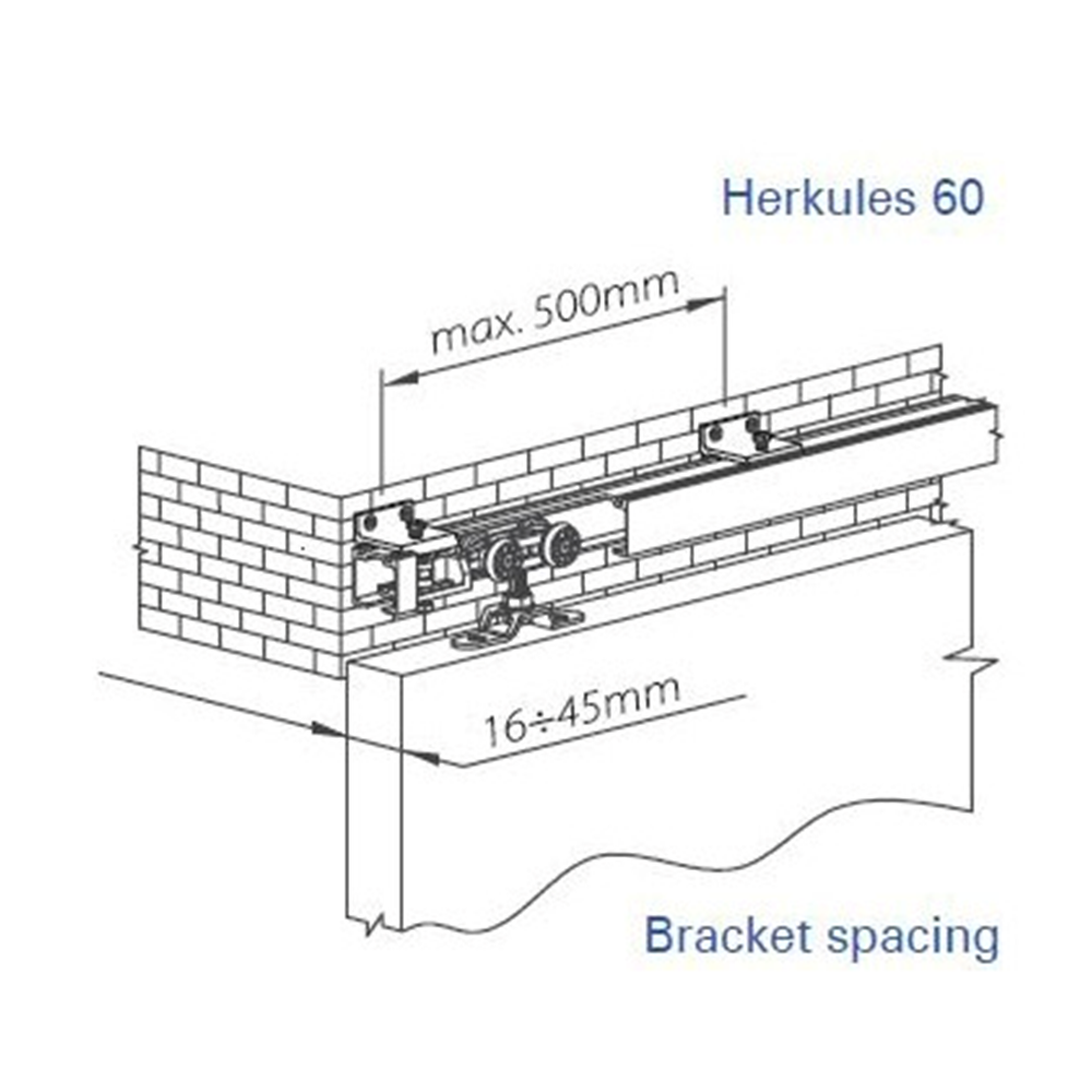 Rothley SD/WB45 Wall Mounting Brackets 5 Pack for Herkules 60 Sliding Door Gear System