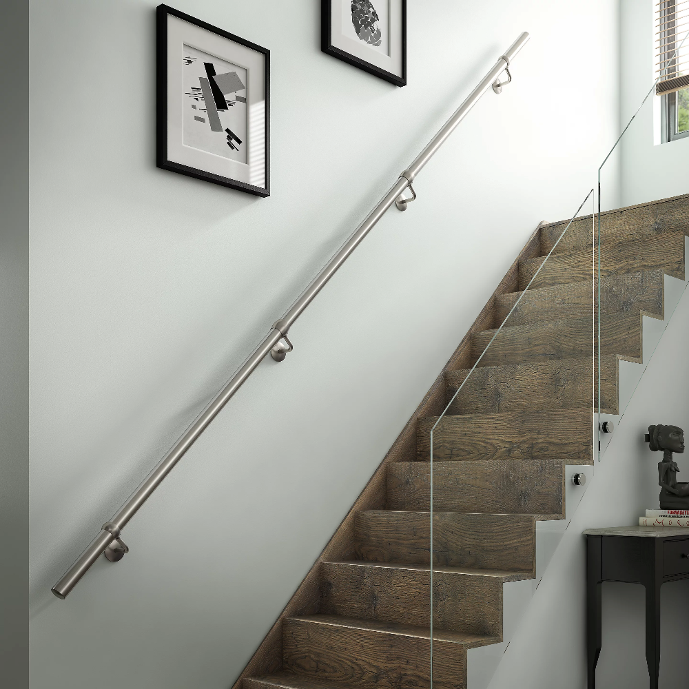 Rothley Stainless Steel Handrail Bannister Staircase Rail Support Kit 40mm x 3.6mtr
