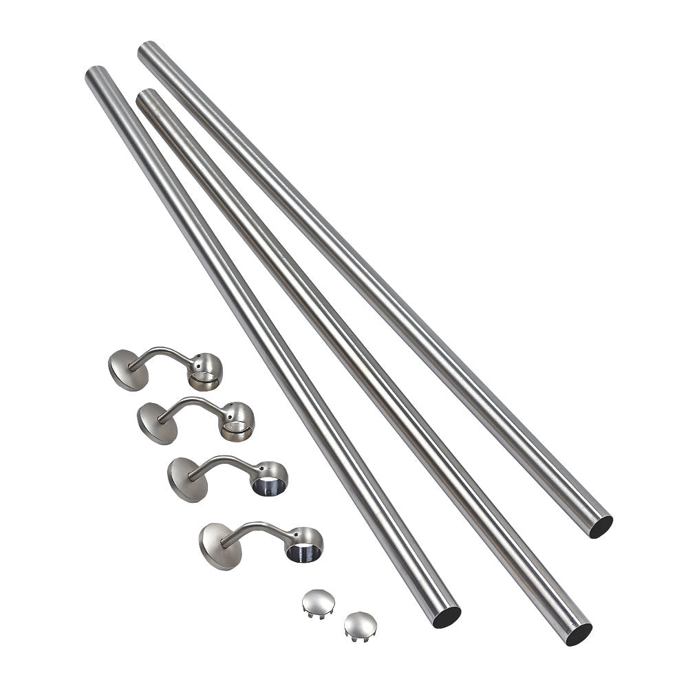 Rothley Stainless Steel Handrail Bannister Staircase Rail Support Kit 40mm x 3.6mtr Brushed Stainless Steel