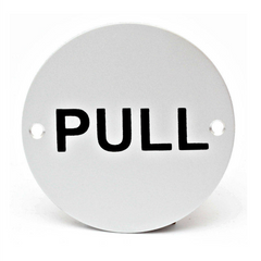 Pull Writing SP75/6 Round Metal Door Sign Disc Signage 75mm
