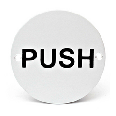 Push Writing SP75/5 Round Metal Door Sign Disc Signage 75mm