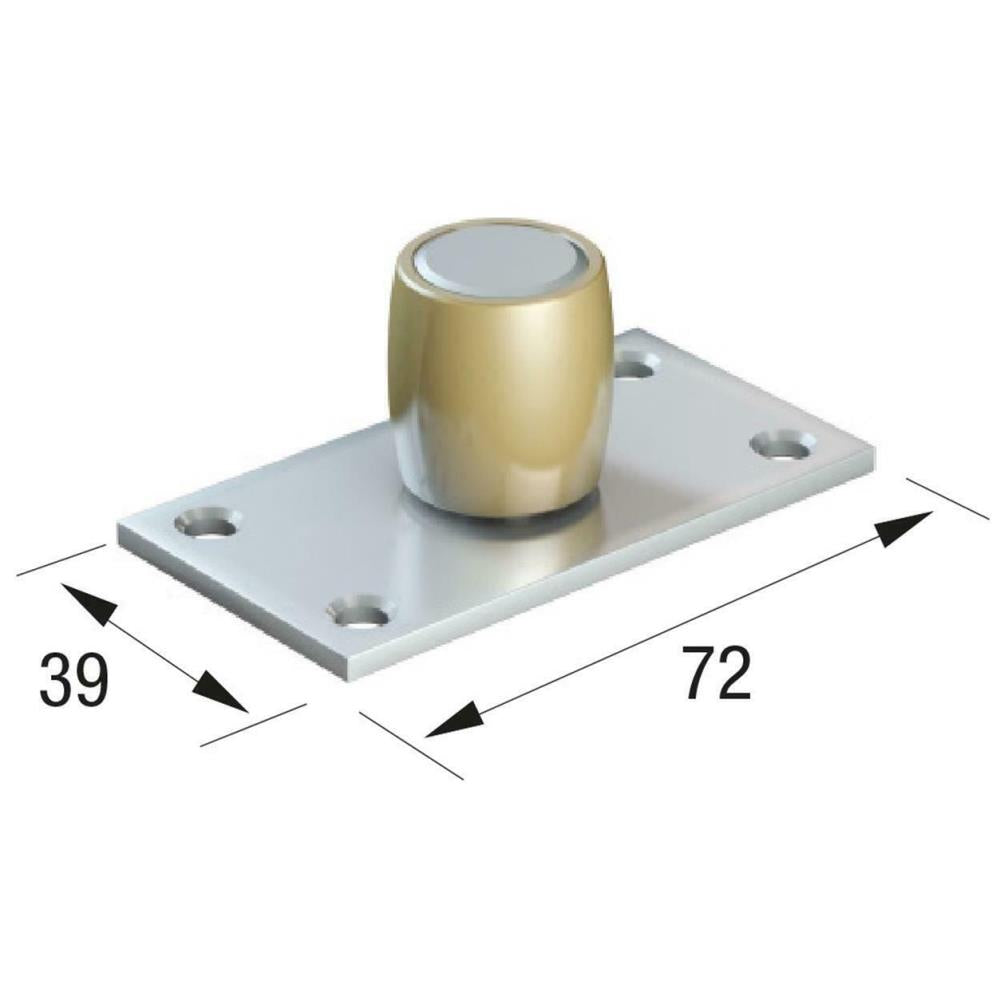 Runners Series 250 Brass Bottom Guide Roller on Plate, 25mm Diameter (250-70)
