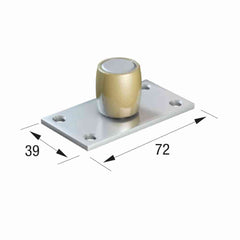 Runners 50-63 Series 50 Industrial 20mm Diameter Brass Bottom Guide Roller on Flat Plate