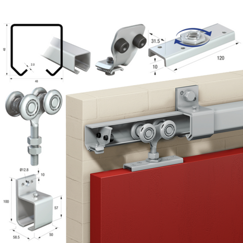 Runners Series 50 Industrial Sliding Door System 440kg