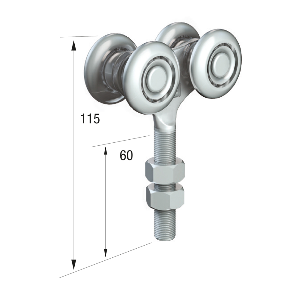 Runners Series 50 Heavy Duty Industrial External Sliding Agricultural Warehouse Stable Barn Door Gear Track System Kit Set 440kg