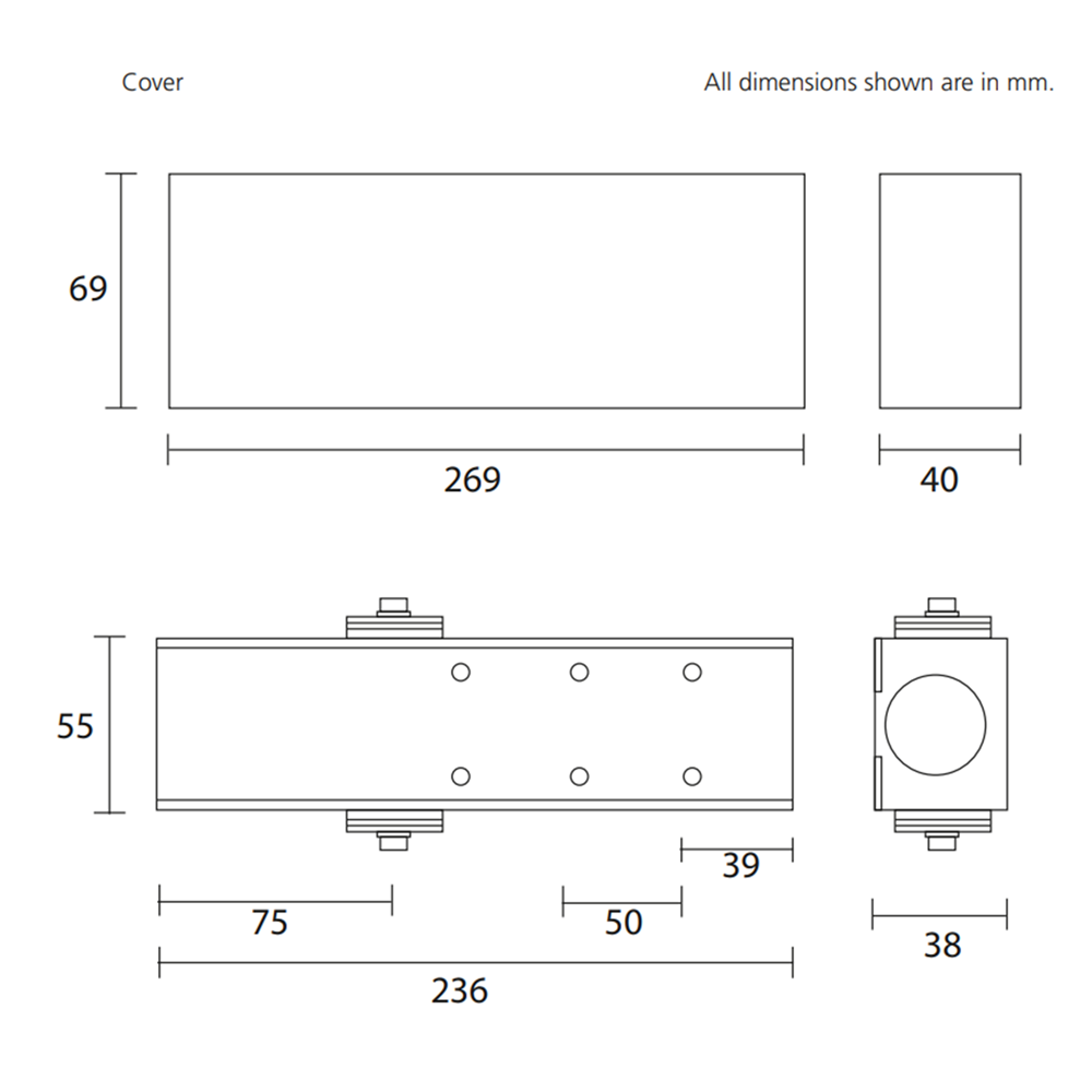 Rutland TS.9205 Heavy Duty 2 Hour Fire Rated Power Size 2-5 Top Hung Overhead Door Closer EN2