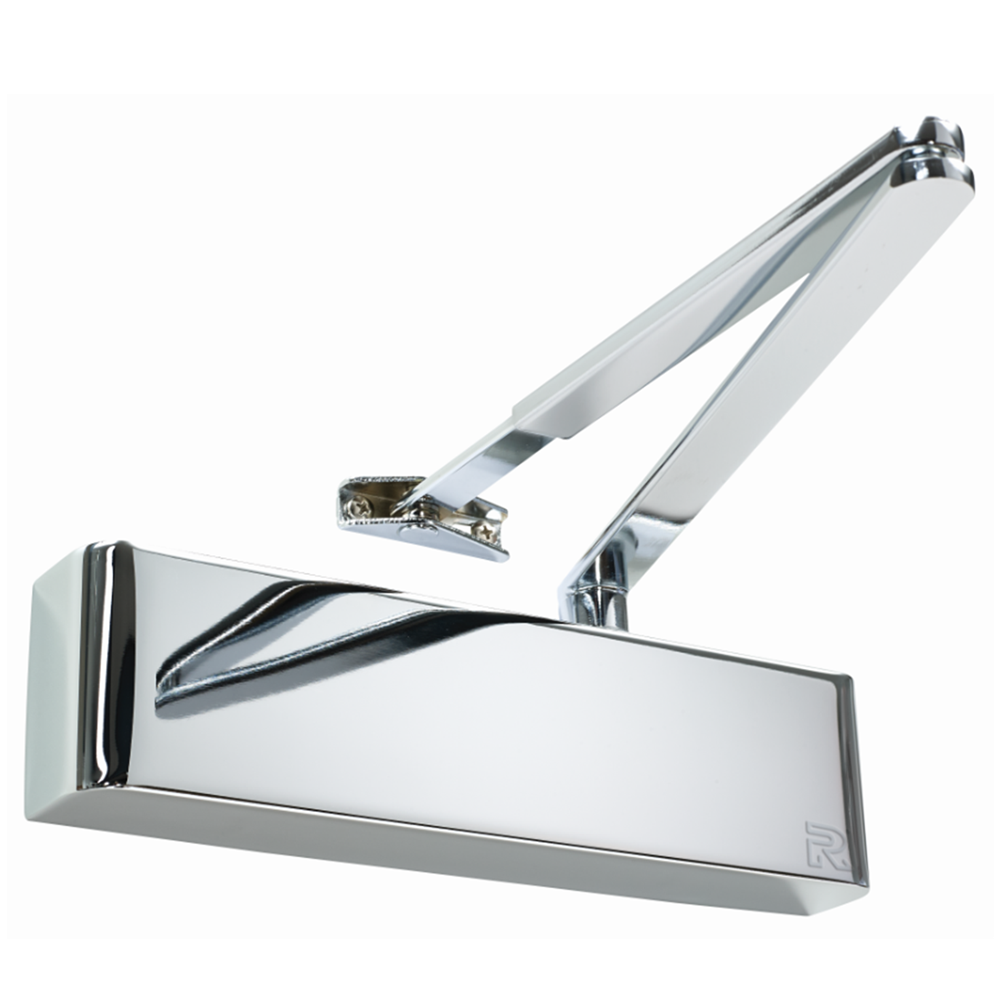 Rutland TS.9205 Heavy Duty 2 Hour Fire Rated Power Size 2-5 Top Hung Overhead Door Closer EN2 Polished Nickel