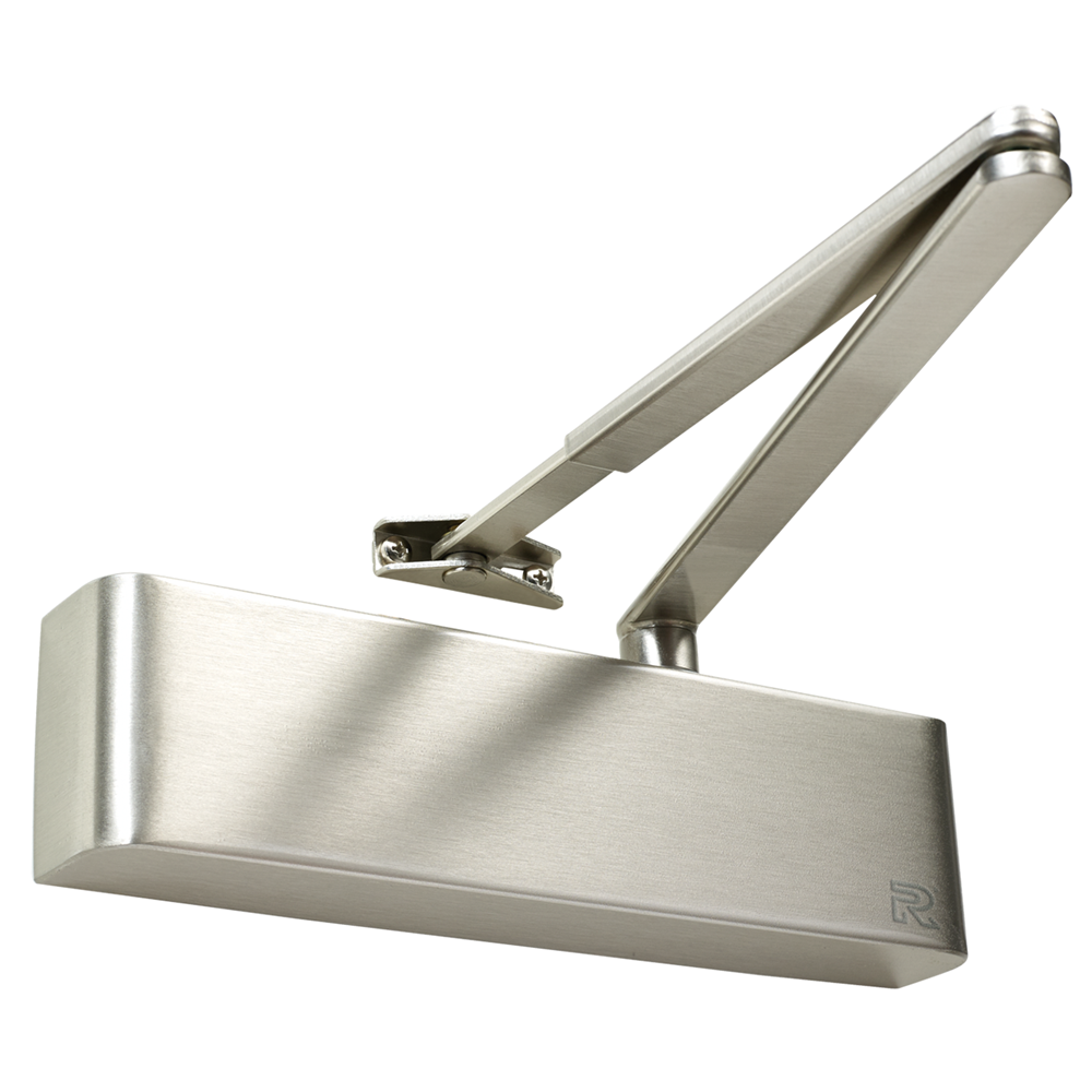 Rutland TS.9205 Heavy Duty 2 Hour Fire Rated Power Size 2-5 Top Hung Overhead Door Closer EN2 Satin Nickel