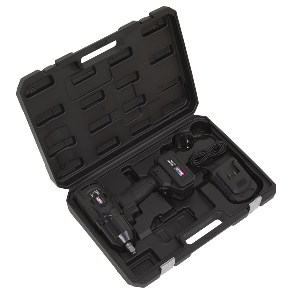 Sealey CP1812 1/2in Square Drive Cordless Impact Wrench 18V 1000Nm 738lb.ft with 4.0Ah Battery and Charger