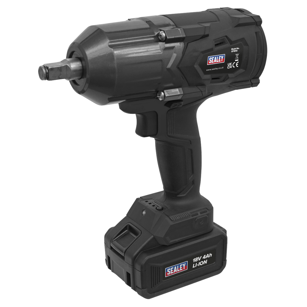 Sealey CP1812 1/2" Sq Drive Cordless Impact Wrench 18V 1000Nm 738lb.ft with 4.0Ah Battery & Charger