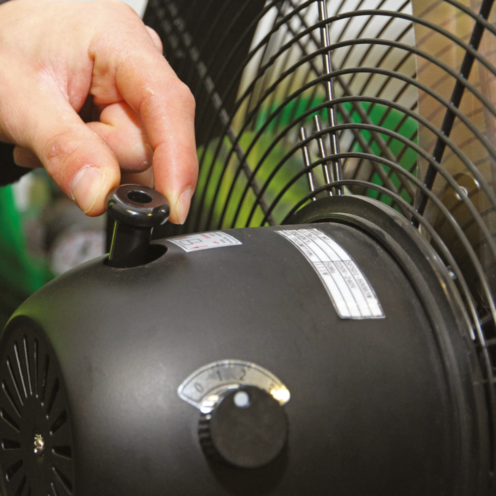Sealey HVF20PO 20" 3 Speed Industrial High Velocity Oscillating Pedestal Portable Air Cooling Floor Fan 115W 230V
