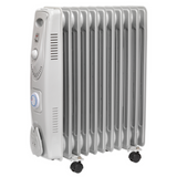 Sealey 11-Element Oil-Filled Radiator with Timer 2500W - B