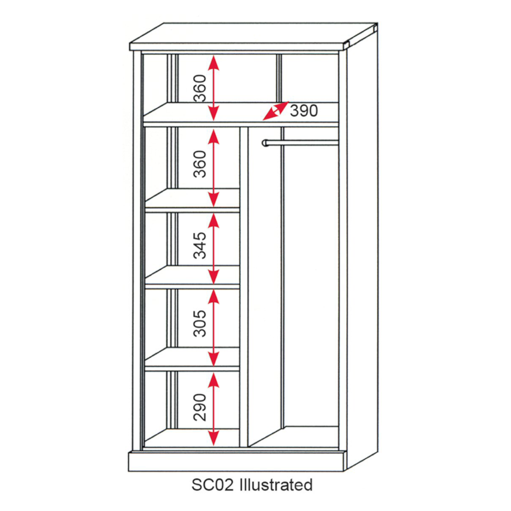 Sealey SC02 4 Shelf 2 Door Floor Cabinet Workshop Tool Storage with Hanging Rail