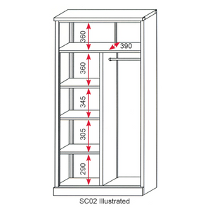 Sealey SC02 4 Shelf 2 Door Floor Cabinet Workshop Tool Storage with Hanging Rail