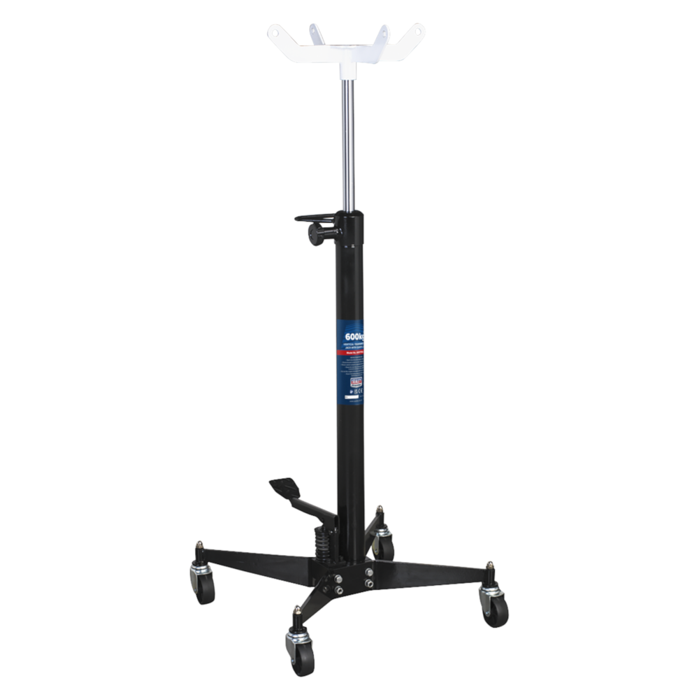 Sealey 600TRQ Vertical Transmission Jack Gearbox Support Lift with Quick Lift, 600kg Capacity, Black