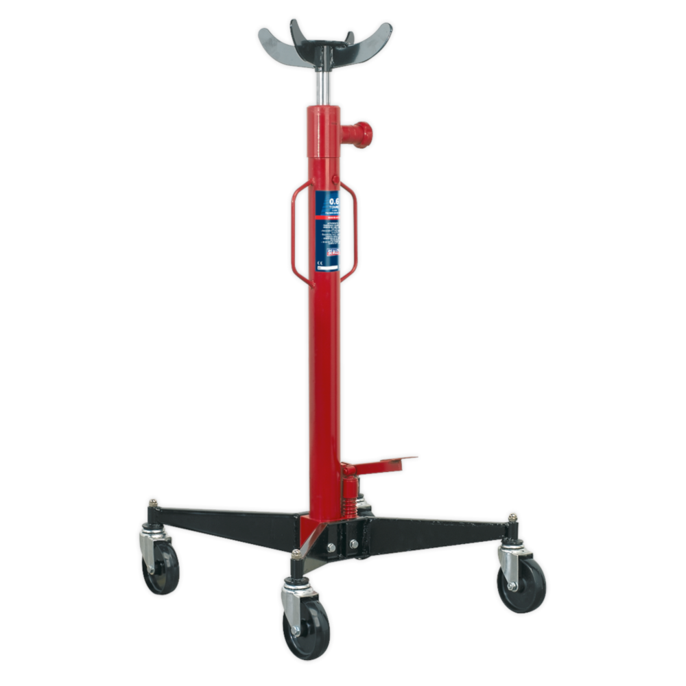 Sealey 600TR Vertical Transmission Jack Gearbox Support Lift, 600kg Capacity, Red