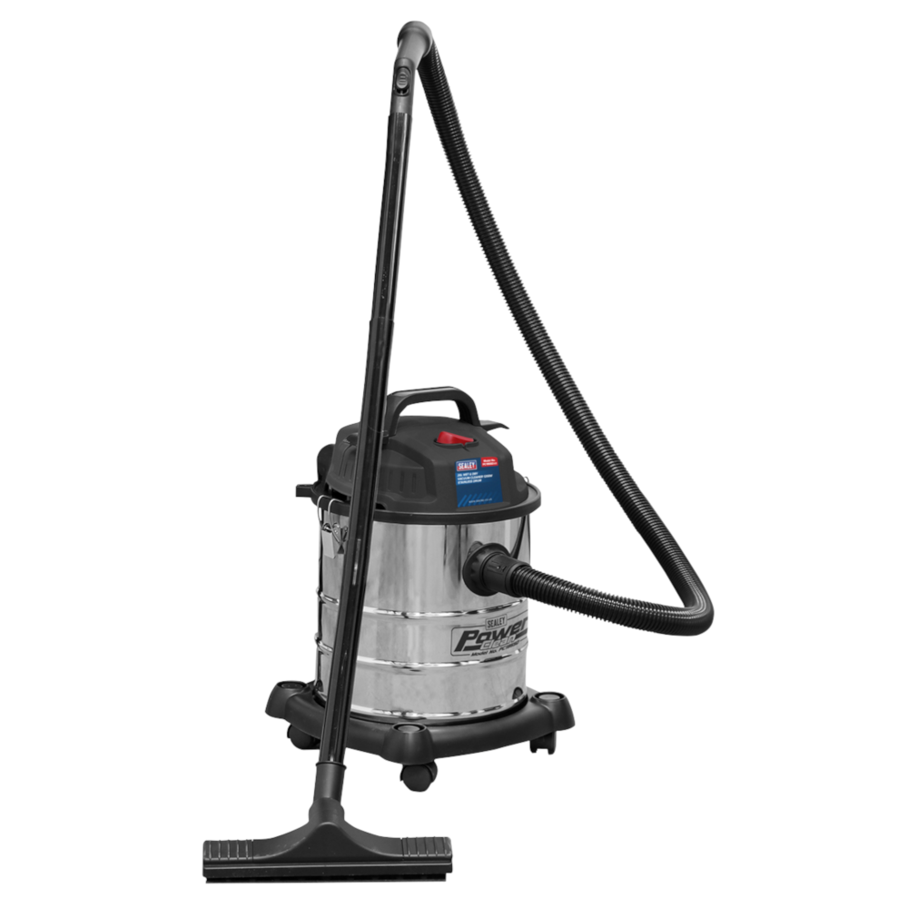 Sealey PC195SD Wet & Dry Vacuum Cleaner with Stainless Steel Drum 20 Litre 1200W 230V