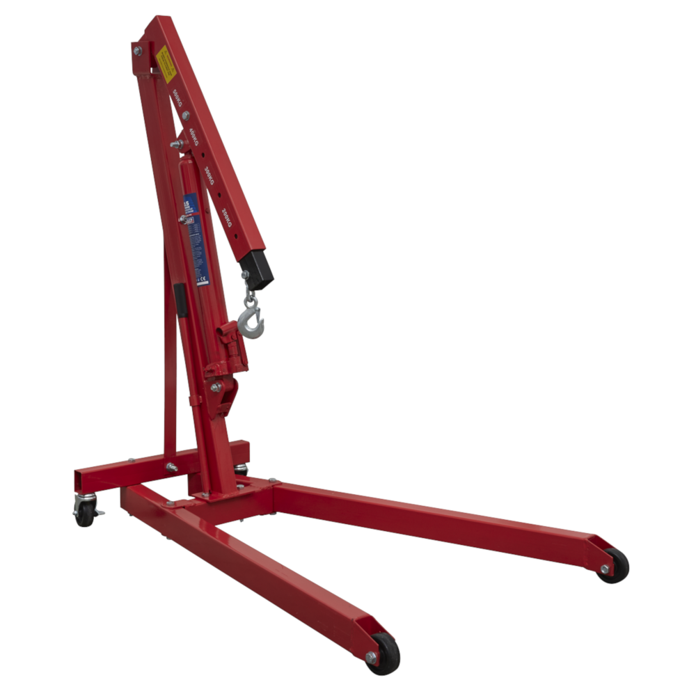 Sealey PH5 Low Profile Folding Vehicle Engine Crane Support Lift, 0.5 Tonne Capacity, Red