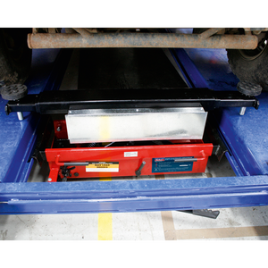 Sealey SJBEX200 Jacking Beam MOT Pit Vehicle Ramp with Arm Extenders and Flat Roller Supports, 2 Tonne Capacity