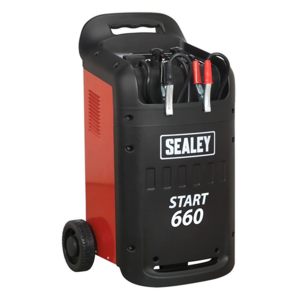 Sealey START660 Heavy Duty Professional Garage Workshop Vehicle Battery Starter Charger 660A 100A 12V 24V 230V
