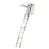 Werner 3-Section Easy Stow Aluminium Loft Ladder 2.13m - 3m