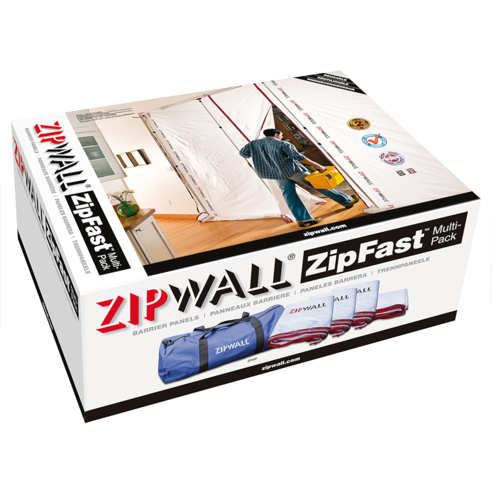 Zipwall ZFMP ZipFast Multi-Pack Zip Wall Dust Barrier Sheet Panels with Carry Bag