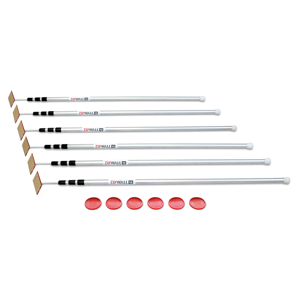 Zipwall SLP6 12' Spring Loaded Poles 6 Pack for Zip Wall Dust Barrier System