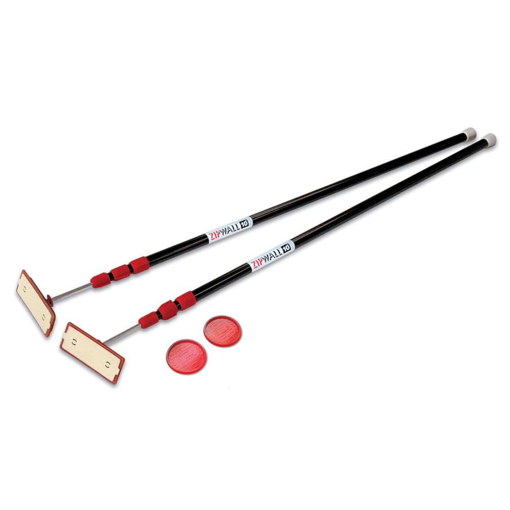 Zipwall ZP2 ZipPole 10' Spring Loaded Pole 2 Pack for Zip Wall Dust Barrier System
