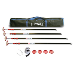 Zipwall ZP4 ZipPole 10' Spring Loaded Pole 4 Pack for Zip Wall Dust Barrier System